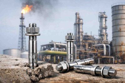 رول-بولت-استنلس استیل-نصب-شده-روی-سازه-صنعتی-در-محیط-خورنده-نفت-و-گاز